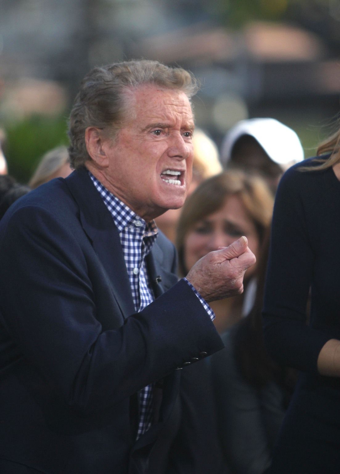 Regis Philbin and Maria Menounos at entertainment news show 'Extra' at The Grove | Picture 130937